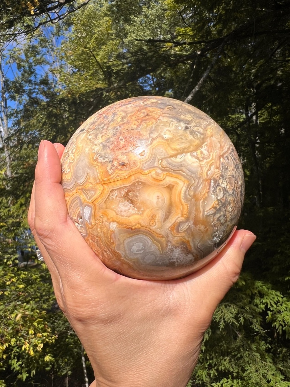 Crazy (2) lace agate sphere | crystal